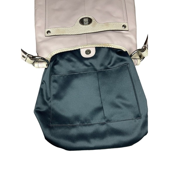 COACH F16533 Penelope Lavender Leather Snakeskin Trim Crossbody Purse Bag - Picture 7 of 13